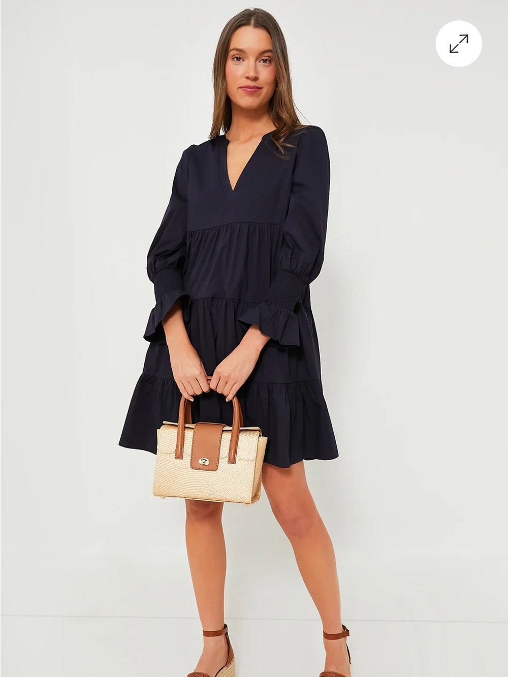 Tuckernuck Pomander Place  
Navy Cotton Poplin Kenzo Dress Size Large